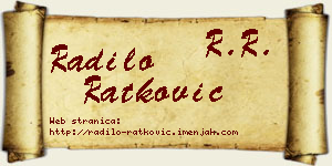 Radilo Ratković vizit kartica